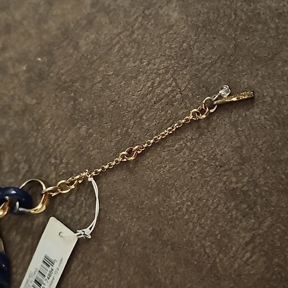 KENNETH COLE Navy Goldtone Rolo Link Baddie Necklace - Picture 7 of 7